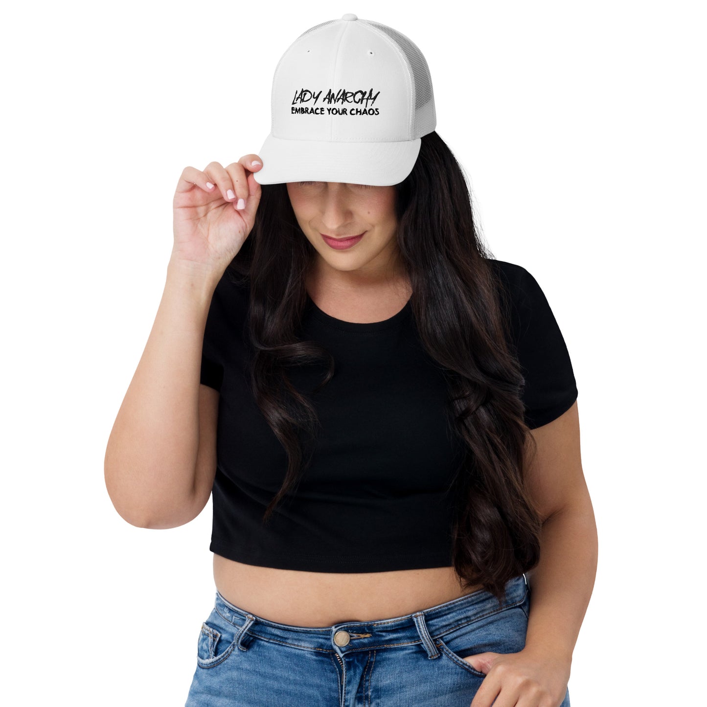 Embroidered Trucker Cap - Lady Anarchy - Embrace Your Chaos