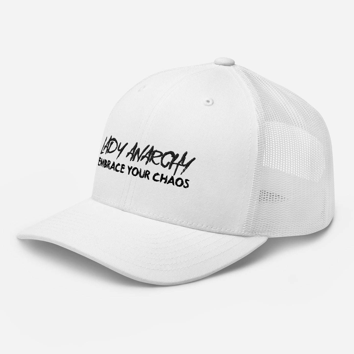 Embroidered Trucker Cap - Lady Anarchy - Embrace Your Chaos