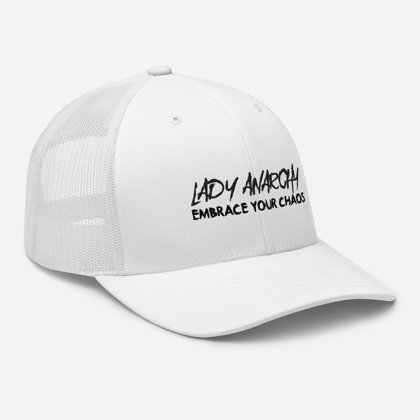 Embroidered Trucker Cap - Lady Anarchy - Embrace Your Chaos